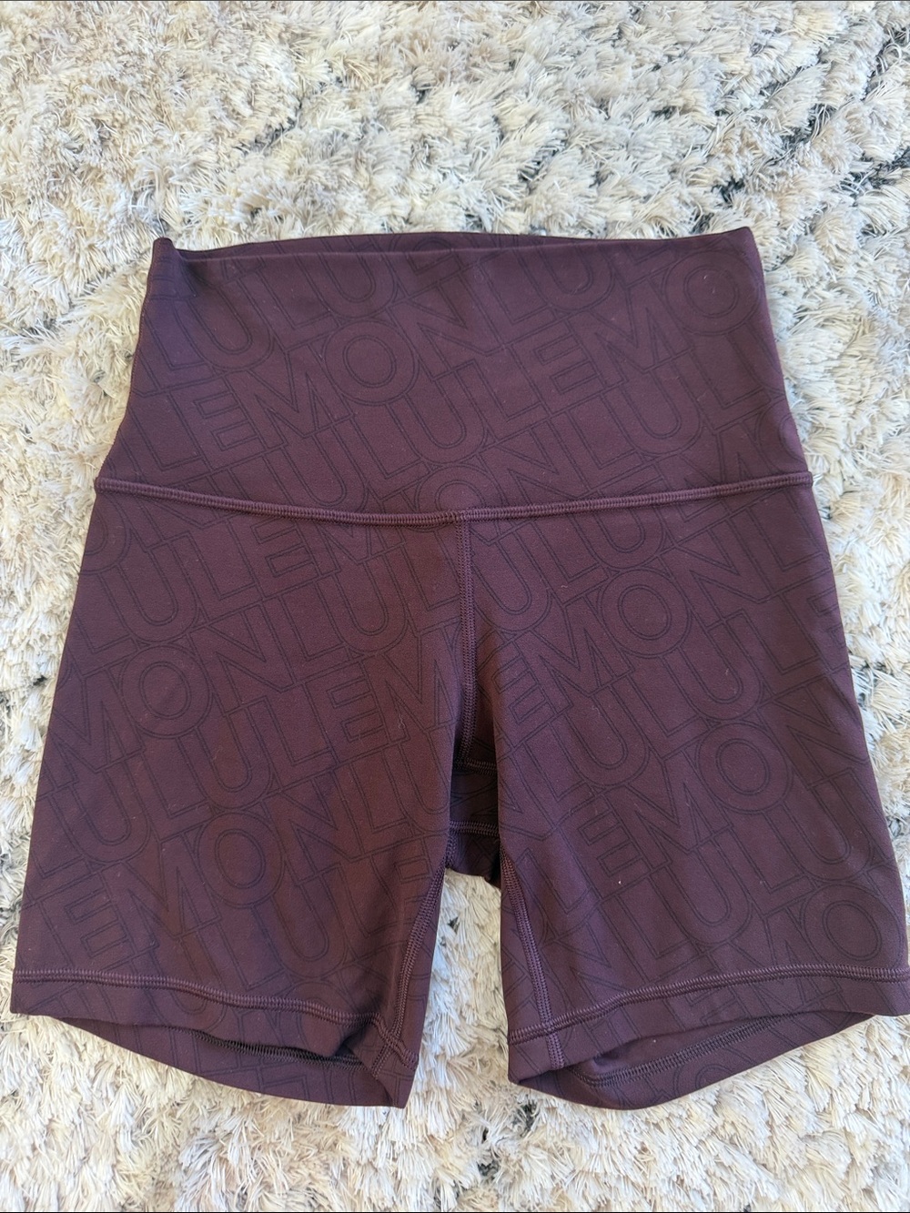 lululemon athletica High-Rise Purple Logo-Print Women’s Bike Shorts